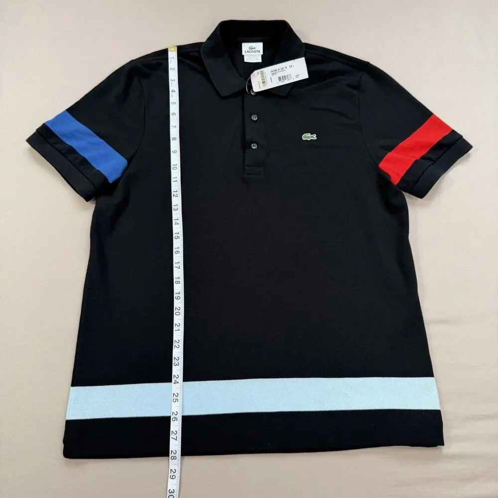 NEW Lacoste Polo Men's LARGE Sz 6 Black 100% Cotton Preppy Athleisure Streetwear - Picture 6 of 9